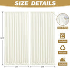 8ftx10ft Wrinkle Free Beige Backdrop Curtain - 10 Feet Photography Backdrop Drapes, Silky Polyester Back Drop, alternate view