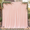8ftx10ft Wrinkle Free Blush Pink Backdrop Curtain - 10 Feet Photography Backdrop Drapes, Silky Polyester Back