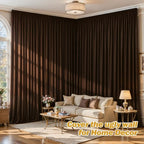 8ftx10ft Wrinkle Free Brown Backdrop Curtain - 10 Feet Photography Backdrop Drapes, Silky Polyester Back Drop, alternate view