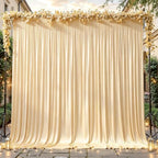 8ftx10ft Wrinkle Free Champagne Backdrop Curtain - 10 Feet Photography Backdrop Drapes, Silky Polyester Back