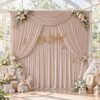 8ftx10ft Wrinkle Free Nude Blush Backdrop Curtain - 10 Feet Photography Backdrop Drapes, Silky Polyester Back, alternate view