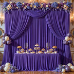 8ftx10ft Wrinkle Free Purple Backdrop Curtain - 10 Feet Photography Backdrop Drapes, Silky Polyester Back Drop, alternate