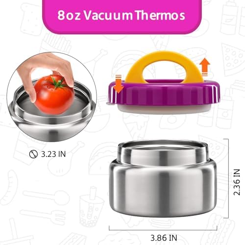 8oz Soup Thermo Wide Mouth Vacuum Insulated Thermo Jar, Leak Proof Stainless Steel Food Container for Hot&Cold, alternate
