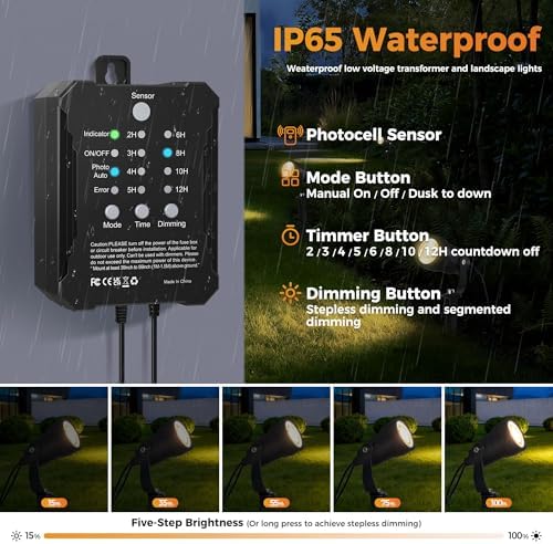 8Pack 5W Landscape Lighting Kit with Transformer, alternate view 5