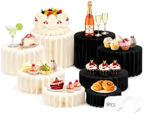 8Pack Buffet Risers, Display Stands Foldable Food Risers for Buffet, Cake Stands for Party, Dessert Table