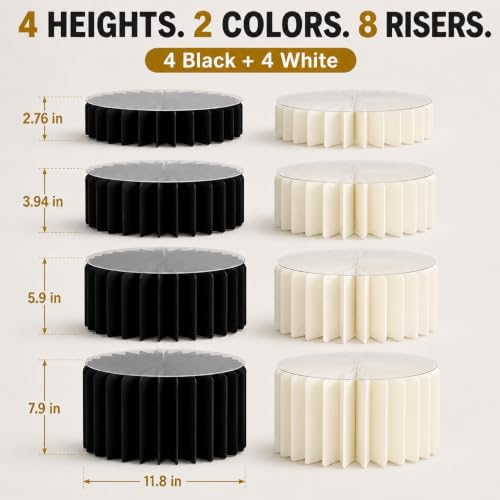 8Pack Buffet Risers, Display Stands Foldable Food Risers for Buffet, Cake Stands for Party, Dessert Table, alternate view 2