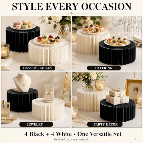 8Pack Buffet Risers, Display Stands Foldable Food Risers for Buffet, Cake Stands for Party, Dessert Table, alternate view 5