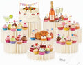 8Pack Buffet Risers Display Stands Foldable Food Risers for Buffet Table Tall Cake Cupcake Stands Cardboard