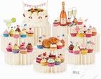 8Pack Buffet Risers Display Stands Foldable Food Risers for Buffet Table Tall Cake Cupcake Stands Cardboard