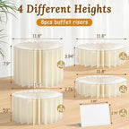 8Pack Buffet Risers Display Stands Foldable Food Risers for Buffet Table Tall Cake Cupcake Stands Cardboard, alternate view 2