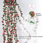 8Pcs 16.4Ft Fake Flower Garland Artificial Rose Vines, alternate view 2