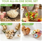 8PCS 160oz Clear Plastic Serving Bowls, Large Round Punch Bowls, alternate view 6