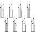 8Pcs 39.8'' 5 Arm Black Candelabra Table Centerpiece for Wedding in Black