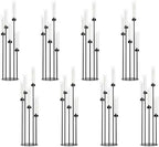 8Pcs 39.8'' 5 Arm Black Candelabra Table Centerpiece for Wedding in Black
