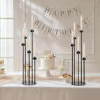8Pcs 39.8'' 5 Arm Black Candelabra Table Centerpiece for Wedding in Black, alternate view 6