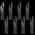 8pcs 5 Arm Acrylic Candelabra, Clear in 8.6"L x 8.6"W x 45.7"H in Clear