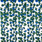 8Pcs 63Ft Royal Blue Rose Garland, Fake Rose Hanging Flowers, Artificial Flower Vine, Hanging Floral Vine