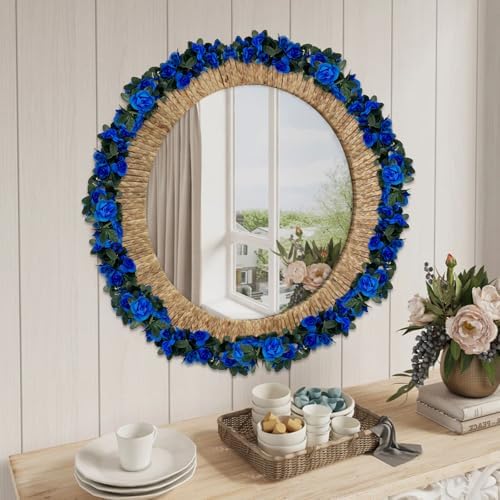 8Pcs 63Ft Royal Blue Rose Garland, Fake Rose Hanging Flowers, Artificial Flower Vine, Hanging Floral Vine, alternate view 5