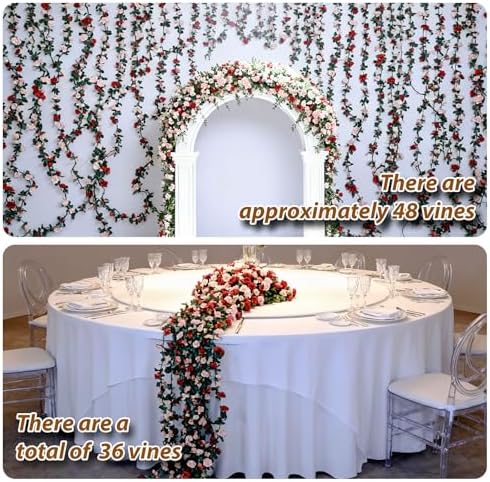 8Pcs 66FT Orange Flower Garland for Wedding Arch and Backdrop, alternate view 3