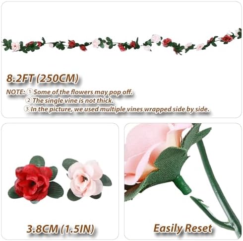 8Pcs 66FT Orange Flower Garland for Wedding Arch and Backdrop, alternate view 4