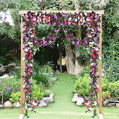 8Pcs 66FT Pink and Purple Flower Garland for Wedding Backdrop, alternate view 2
