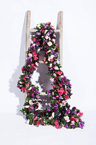 8Pcs 66FT Pink and Purple Flower Garland for Wedding Backdrop, alternate view 4