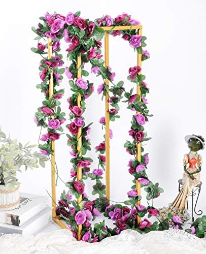 8Pcs 66FT Purple Flower Garland for Wedding Arch and Backdrop, alternate view 2