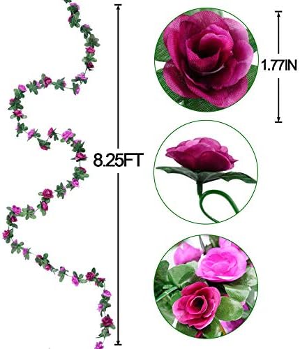 8Pcs 66FT Purple Flower Garland for Wedding Arch and Backdrop, alternate view 3