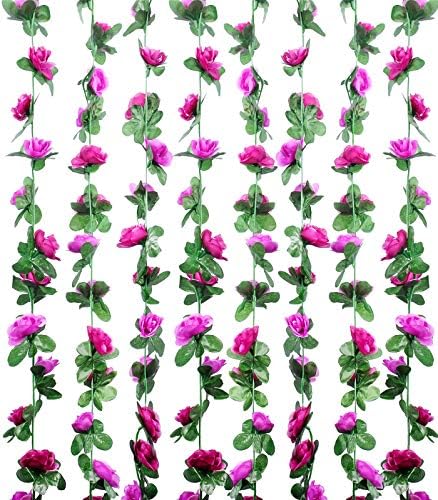8Pcs 66FT Purple Flower Garland for Wedding Arch and Backdrop, alternate view 4