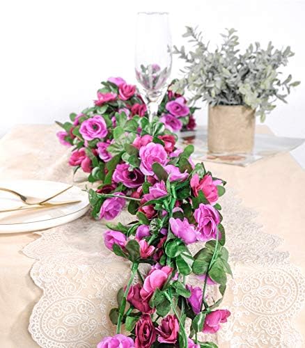 8Pcs 66FT Purple Flower Garland for Wedding Arch and Backdrop, alternate view 5