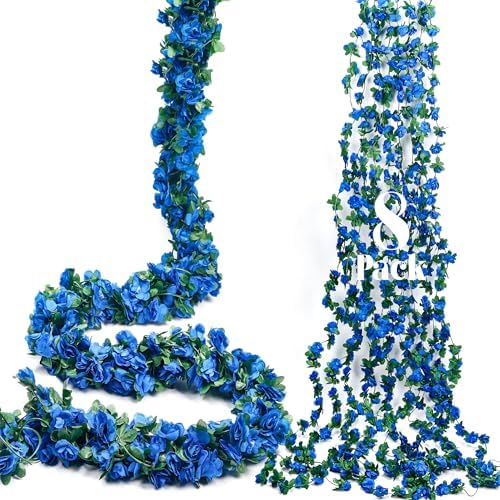 8Pcs 66FT Sapphire Blue Flower Garland for Wedding Backdrop