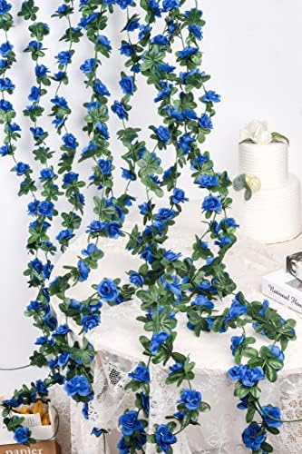 8Pcs 66FT Sapphire Blue Flower Garland for Wedding Backdrop, alternate view 5