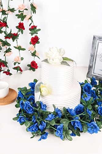 8Pcs 66FT Sapphire Blue Flower Garland for Wedding Backdrop, alternate view 6