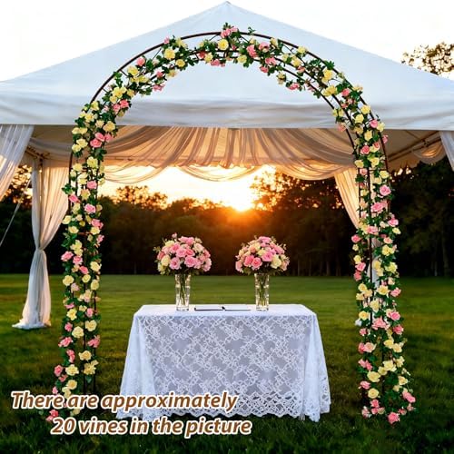 8Pcs 66FT Yellow Flower Garland for Wedding Arch and Backdrop, alternate view 2
