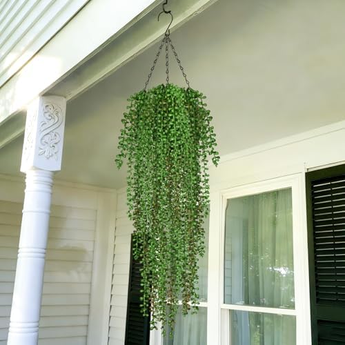 8Pcs Artificial Hanging Plants for Outdoors, Fake Vines Greenery, alternate view 2