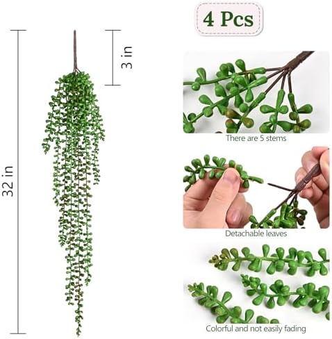 8Pcs Artificial Hanging Plants for Outdoors, Fake Vines Greenery, alternate view 3