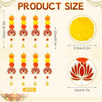 8PCS Artificial Marigold Garland with Lotus for Home Diwali Decoration, alternate view 2
