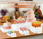 8PCS Buffet Risers, Acrylic Large Food Risers with Mini Signs, Buffet Table Acrylic Cube Display Stands Box, alternate view 2