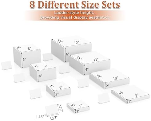 8PCS Buffet Risers, Acrylic Large Food Risers with Mini Signs, Buffet Table Acrylic Cube Display Stands Box, alternate view 3