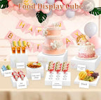 8PCS Buffet Risers, Acrylic Large Food Risers with Mini Signs, Buffet Table Acrylic Cube Display Stands Box, alternate view 6