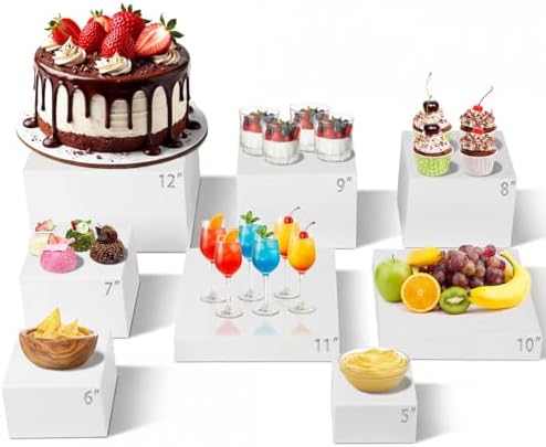 8PCS Buffet Risers, Large Food Risers for Buffet Table, Dessert Table Display Set, Food Stands for Display