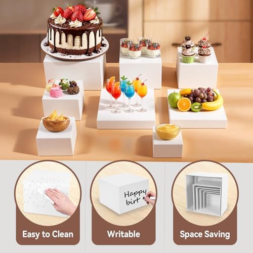 8PCS Buffet Risers, Large Food Risers for Buffet Table, Dessert Table Display Set, Food Stands for Display, alternate view 4