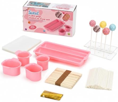 8pcs CaKe Pop Mold Kit, Cakesicle Cutter Mold Baking Kit (Pink) in Pink