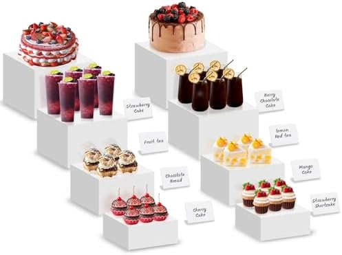 8Pcs Dessert Table Display Set, Acrylic Risers Display Stands, Catering Supplies Buffet Display - 2 Set (6"