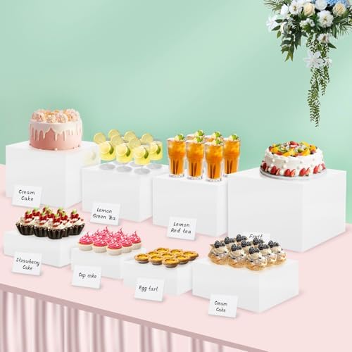 8Pcs Dessert Table Display Set, Acrylic Risers Display Stands, Catering Supplies Buffet Display - 2 Set (6", alternate view 2