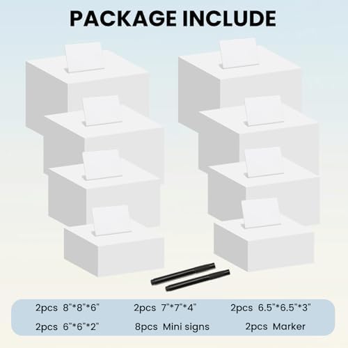 8Pcs Dessert Table Display Set, Acrylic Risers Display Stands, Catering Supplies Buffet Display - 2 Set (6", alternate view 3