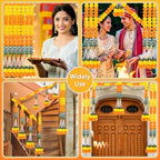 8PCS Diwali Artificial Marigold Garland for Home Weeding Party Decorations, alternate view 6