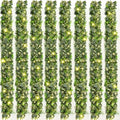 8Pcs Eucalyptus Garland with Lights, Greenery Garland, Green Garland with Flowers, 5.9FT Artificial Faux