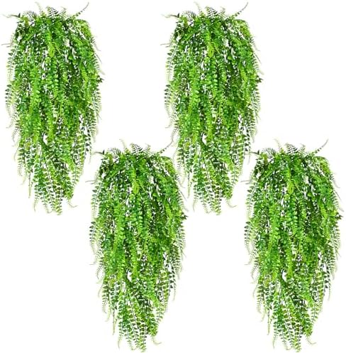 8Pcs Fake Ferns Fake Hanging Plants Artificial Ferns Vine Greenery