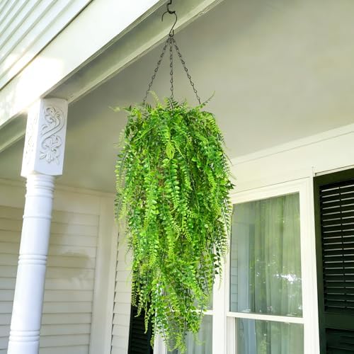 8Pcs Fake Ferns Fake Hanging Plants Artificial Ferns Vine Greenery, alternate view 5